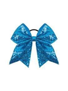 1 pièce nœud pour cheveux personnalisé pour filles, bandeau avec nom personnalisé, lien pour cheveux à paillettes multicolores, accessoire de cheveux élastique pour pompons de cheerleading, accessoire de cheveux exquis à personnaliser pour pompons de cheerleading pour filles