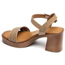 Summer Fashionable Versatile Minimalist High Heel Sandals - Khaki - View 3