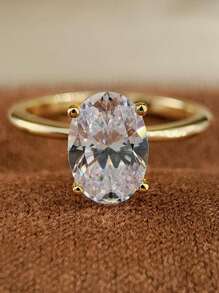 1枚8克拉椭圆形订婚戒指、结婚戒指、女士承诺戒指、永恒戒指、精美珠宝礼品