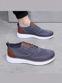 2025 New Stylish Men's Wingtip Breathable Lightweight Casual Oxford Shoes, Men's Office Daily Wear Mesh Breathable Versatile Shoes