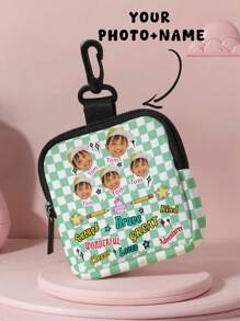 1pc Customizable Name Coin Pouch, Suitable As Girls/Boys Multipurpose Pouch, Compact & Lightweight, Ideal Gift For Friends And Family, Perfect For Birthday, Children's Day - Multicolor - View 8