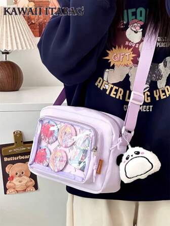 2025 可爱小号 Itabag 女孩糖果色透明手机包和钱包新款单肩包女孩斜挎包女士 Ita 包 PVC DIY 带徽章展示板手提包女孩礼物