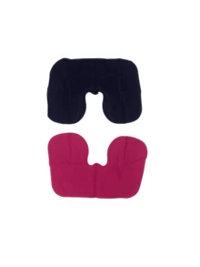 1pc Outdoor Camping Inflatable U-Shape Pillow, PVC Flocked Fabric Portable Travel Camping Air Pillow, Requires Self-Inflation - Multicolor - View 7