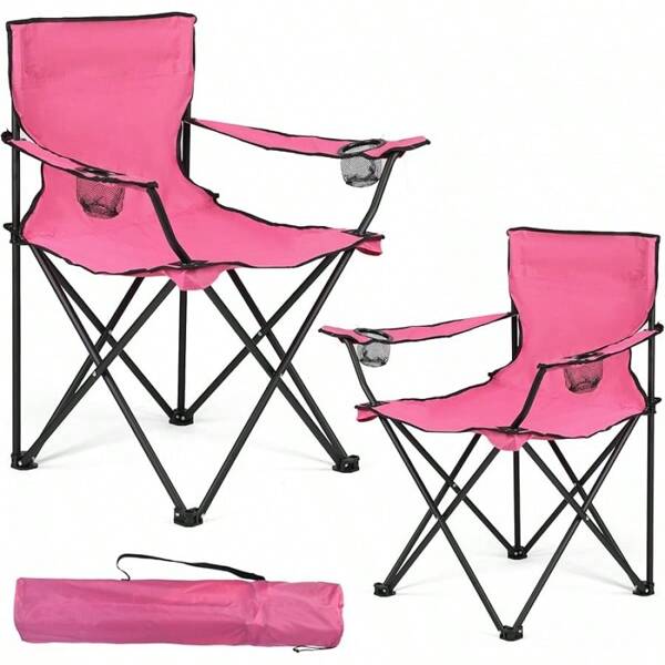 CRUT2 Pack Lightweight Camping Chairs Adults & Teens, 250LBS Capacity Foldable Portable Chairs With Carry Bag, Compact Design Camping, Beach, Picnics, And Outdoor Events