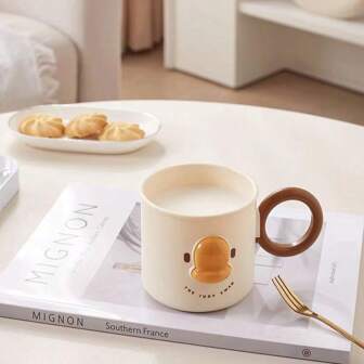 1 pieza Taza linda de enjuague bucal con diseño de dibujos animados, taza para cepillarse los dientes, taza de plástico para dentistas, taza con asa para estudiantes, taza de agua, taza de leche
