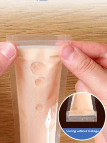 10/50/100 st Transparenta engångsglasspåsar, Ice Pop-form för hemmabruk, förseglad, Köldbeständig, för juice, läsk, frukt, frysning - Multifärgad - Visa 5