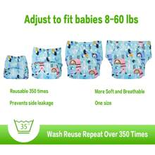 10 Stücke/6 Stücke/3 Stücke/2 Stücke/1 Stück AWJ Mesh Futter Stoffwindel mit Bauchpaneel, in einer Größe verstellbar, waschbar und wiederverwendbar für Baby Mädchenund Jungen - Verschiedenfarbig - Übersicht 12