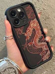 1pc Creative Chinese Dragon Pattern Comfortable Soft Shock Proof Protective Phone Case, Compatible With IPhone 11/12/13/14/15/16/16 Pro Max