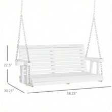 2-Seater Hanging Porch Swing, Outdoor Patio Swing Chair Seat