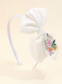 1 件装白色刺绣蝴蝶结头带，适合女孩休闲发带，日常发饰 - 彩色 - 查看 5