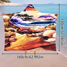 1 pièce Serviette de plage à capuche extra large, surdimensionnée, super absorbante, couverture de plage anti-sable, serviette de plage en fibre super fine, indispensable pour l'été, coupe-vent, écran solaire, plage, fête, séchage en voyage, camping, accessoires de plage, cadeau essentiel de vacances