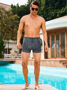 Trunchi de baie casual pentru bărbați cu imprimeu cu plante