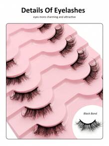 10 pares de pestañas postizas de tira suave en forma de ojo de gato, pestañas postizas naturales de medialuna, pestañas esponjosas y difuminadas de imitación de marta, pestañas postizas falsas de tira suave
