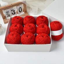 24/12/6/1 件 50g 套装彩色纱球，手工 DIY 针织，粘贴绘画，涤纶纱，手工编织钩包，帽子，围巾线，8/4 股储物篮，手工编织中粗纱适用于各种针织产品，适用于彩色艺术和 DIY 工艺品 - 彩色 - 查看 12