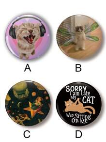 趣味图案徽章胸针、女士别针、翻领别针、包饰、时尚配饰、送给朋友、家人、老师、同学的奇特礼物 - 彩色 - 查看 2