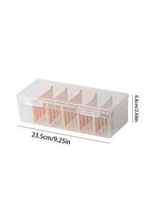 1pc Clear Flip-Top Storage Box For Office Supplies - Durable Plastic Organizer Back To School