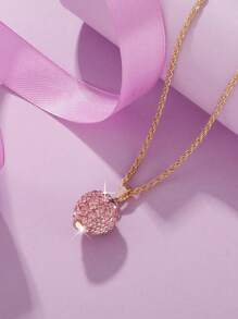 Collar De Colgante De Fresa Rosa Para Mujeres Adecuado Para Uso Diario Y Festivales