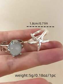 1pc Starfish Open Ring For Women, Exotic Fashion Adjustable Finger Ring, Accessory