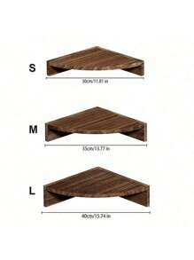 1Pc/3Pcs Corner Wall Shelf, Floating Corner Shelves For Wall, Corner Shelf, Corner Shelf Stand, Shelving Units And Storage, Live Edge Floating Shelves, Rustic Wood Wall Storage Display Shelves For Living Room Bedroom Bathroom Kitchen Gifts Birthday Graduation - Brown - View 3