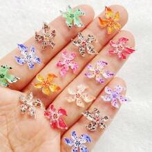 30/60 chiếc nhiều màu PV mềm mại điêu khắc nhựa pha lê băng hoa loa kèn trang trí móng tay, cho nghệ thuật làm móng, sổ lưu niệm, đồ trang sức tự làm và đồ thủ công Giáng sinh - màu sắc hỗn hợp - Xem 6