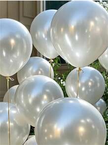 10/30/50/100pcs Pearly White Latex Balloons, 5-18 Inch, For Birthday Party, Wedding, Bridal Shower, Anniversary, Bachelorette Party, Decoration, Photography