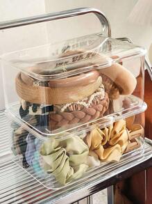 1pc Drawer Storage Box Desktop Storage Rack Bathroom Storage And Sorting Transparent Cosmetics Organizer Makeup Accessories Office Storage And Sorting Home Decoration Suitable For Makeup Brush Facial Mask Learning Stationery Office Gadgets Dresser Computer Desk Desk Bedroom Bedside Table - Clear - View 6