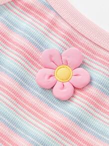 Balabala Girls' Striped Tank Top, Sweet & Stylish Summer Wear - Red and Blue Hues - View 8