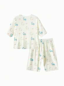 Balabala Baby Boys' & Girls' Soft Set, Breathable & Comfortable - 白綠色調 - 查看 2
