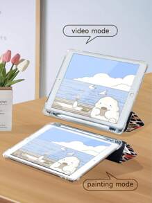 豹纹拼布保护壳适用于 iPad Air4/5 10.9 英寸、iPad 7/8/9/10.2 英寸、iPad 第 10 代，适用于 Kindle Paperwhite 第 12 代 2024、Kindle（第 11 代）2022 年发布，适用于三星 Galaxy Tab S6 Lite 10.4 英寸，具有自动睡眠/唤醒功能 - 彩色 - 查看 7