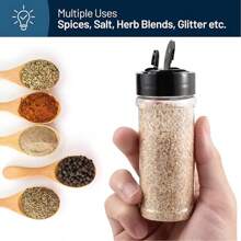 6/12pcs Pack, Storage Containers, 3.5OZ Leak-Proof Spice Jars With Black Screw Caps, Portable Transparent Spice Sealed Cans For Spices, Powder, Chili And Salt