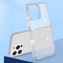 Capa Glitter para iPhone11 12 13 14 14 15 16 Full Protect, Silicone Transparente, Capa Traseira Dura - Transparente - Visão 8