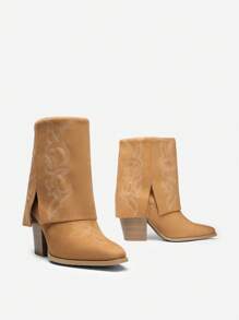 Women's  Mid Calf Boot Cowboy Boots - Brown - View 6