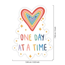 1PC One Day At A Time-sticker - Vinylsticker met bewustzijn van geestelijke gezondheid voor laptops, waterflessen en meer | Inspirerende quotesticker voor positiviteit, aanmoediging en veerkracht | Waterdichte bevestigingssticker voor dagelijkse motivatie