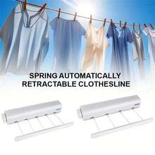 Collapsible Clothes Drying Rack, 4/5 Bars - Wall Mounted, Durable Plastic, Includes Towel Bar And Hooks, Portable Plastic Hanger, Laundry Rack