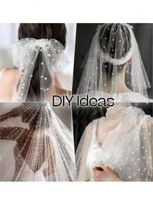 2pcs 39in White Pearl Tulle Cloth, Suitable For Wedding Arches, Dining Table Centers, Chair Sashes, Table Covers, Bridal Shower, Theme Parties, Event Backdrops, Floral Wrapping, Outdoor Garden Decor