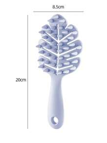 New Leaf Hollow Out Hair Brush, Hair Volumizing, Wet & Dry Use, Scalp Massage, Straight Handle, Portable Design - Multicolor - View 11