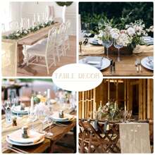 1pc Champagne-Color Cheesecloth Table Runner, Nude Burlap Table Cloth, Country Style For Wedding Decor, Suitable For Wedding, Baby Shower, Bridal Shower And Birthday. The Ivory Cheesecloth Table Runners Can Also Be Used As Decorative Hanging On Tables Or Chairs To Add An Elegant Touch To Any Event. Can Be Used As Wedding Reception Table Decor, As Wedding Banquet, Backdrop Or Main Dining Table, Dessert Table Or Candy Bar - Champagne - View 5