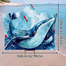 1 pièce Serviette de plage à capuche extra large, surdimensionnée, super absorbante, couverture de plage anti-sable, serviette de plage en fibre super fine, indispensable pour l'été, coupe-vent, écran solaire, plage, fête, séchage en voyage, camping, accessoires de plage, cadeau essentiel de vacances