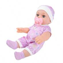 12-Inch Reborn Doll Playset Doll, Purple Base With Colorful Pentagram, White Bow Headband, Plush Doll
