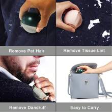 可重复使用的宠物毛发粘毛滚筒，可水洗衣物除毛器，便携式宠物毛发去除器，适合旅行居家使用