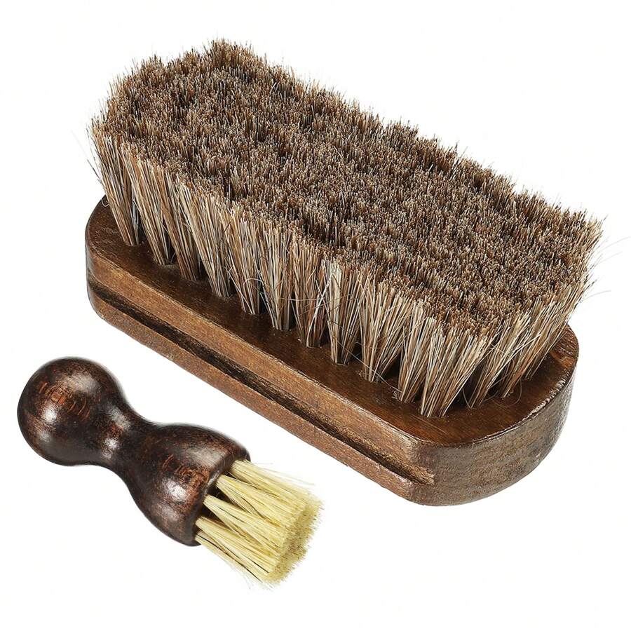 Horsehair Shoes Brush 2Pack Mini Polish Daubers For Leather Boots Cloth