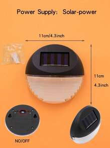 1 件防水太阳能半圆形壁灯，户外花园别墅家用太阳能传感器壁灯，智能传感器照明户外小路家庭庭院灯