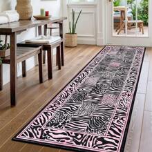 ANPHON Pearl Velvet Modern Animal Pattern Pearl Velvet Area Rug  Machine Washable Ultra Thin Vacuum Clean Non Slip Non Shedding Stain Resistant Pet Friendly  Easy To Clean Floor Decor For Living Room Bedroom Kitchen  Bathroom Hallways - 粉色 - 查看 4