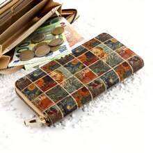 Poșetă ocazională Femei Portofel lung retro Suport card Portofel clasic pentru telefon Portofel mic de modă Portofel ușor Poșetă scurtă Organizator cu fantă pentru card Portofel Boho Portofel multifuncțional Poșetă mare Poșetă practică multistrat Portofel drăguț pentru doamnă/pentru femeie absolventă/pentru studenți Afaceri/navetă/muncă/birou Pentru carte de credit/carte de identitate/bani/numerar/carte de pașaport Moda vintage portabil Multifuncțional