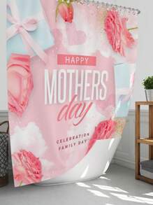 1 件/4 件母亲节花卉浴室装饰套装，带 12 个挂钩的防水浴帘，防滑浴室垫，U 型马桶垫和圆形马桶座套，适合所有浴室场合 - 彩色 - 查看 16