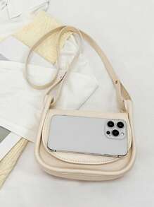 1 Pc New Style Girl's Pu Material Solid Color Fresh And Simple Messenger Bag, Magnetic Closure Design, Simple And Lightweight, Fashionable And Gentle Shoulder Bag, Exquisite And Versatile For Travel, Shopping And Daily Commuting