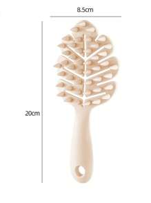 New Leaf Hollow Out Hair Brush, Hair Volumizing, Wet & Dry Use, Scalp Massage, Straight Handle, Portable Design - Multicolor - View 10