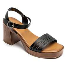Summer Fashionable Versatile Minimalist High Heel Sandals - Black - View 2