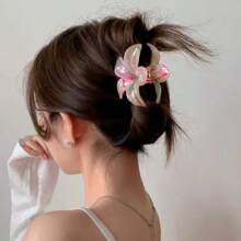 12pcs/Pack Big Size 3.14 Inch Dopamine Tie-Dye Daisy Flower Hair Clips, Sweet Floral Crown Barrettes For Ponytail/Bun