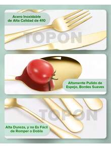 Juego De Cubiertos Acero Inoxidable - Champán - Ver 2